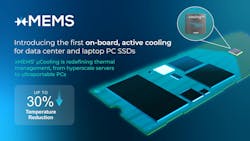2. The xMEMS cooling module can used with NVMe solid-state drives to improve thermal operating conditions.